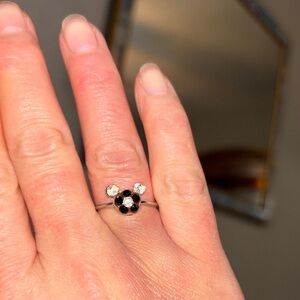 Elegant Black and Silver Ring
